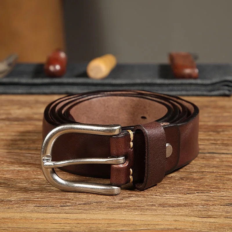 

High Quality Retro Classic Non-fading Wear-resistant Alloy Horseshoe Buckle Casual Men's Belts Jeans For Man Cowboy Belt