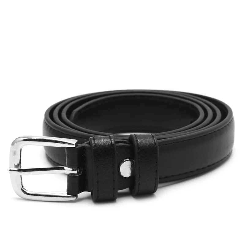 

Fashion Female Antique Black Belt Metal Buckle Jeans Woman Faux Leather Belt