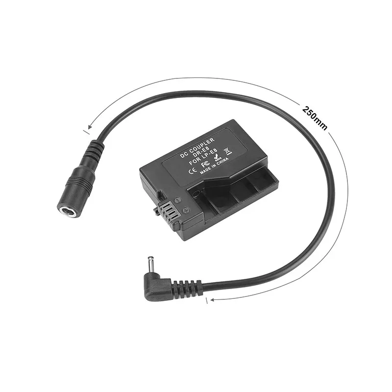 CAMVATE LP-E8 (DR-E8) Адаптер питания кабеля постоянного тока 2,1 мм для Canon EOS 550D 600D 650D 700D