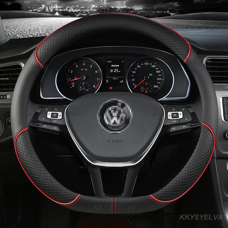 Car Steering Wheel Cover D Shape For Hyundai ioniq Suzuki Swift 2018 2019 For VW GOLF 7 2015 POLO JATTA Auto Car Accessories