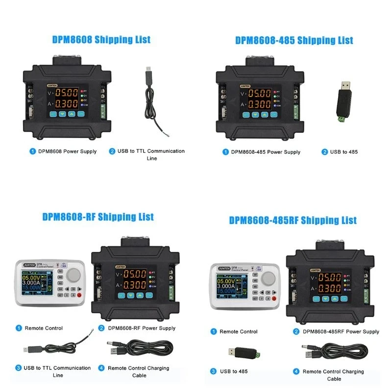 

JUNTEK 60V8A voltmeter DC-DC voltage regulator constant current power supply programmable buck voltage converter module