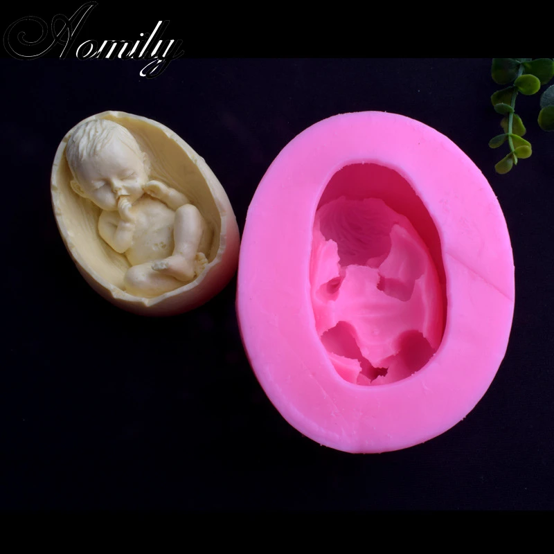 Aomily Sleeping Baby Silicone Molds Chocolate Jelly Candy Bakeware Mold DIY Pastry Ice Block Soap Mould Cake Decoraing Tools