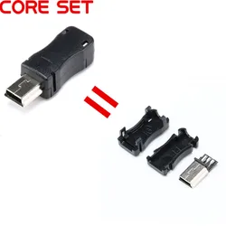 10pcs Mini USB Connector 5 Pin T Port Male Plug Socket with Plastic Cover for DIY Dropshipping Adapter PCB SDA Data Cable Line