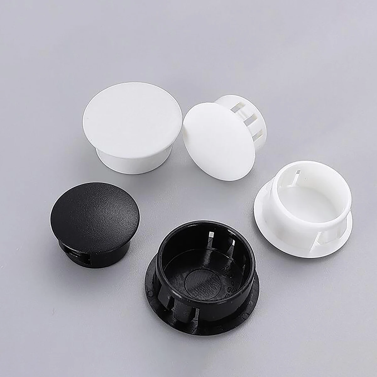 10PCS Round Plastic Black / White Blanking End Caps 5mm~50mm Snap-on Hole Plug Tube Pipe Inserts Plug Bung