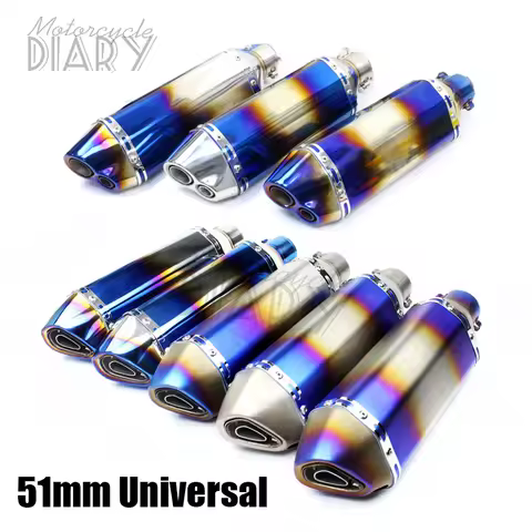 51mm Universal Motorcycle Exhaust DB Killer Muffler Laser Racing Pipe Escape Moto For MT09 MT07 CBR1000 CBR600 Z800 Z900 CBR650