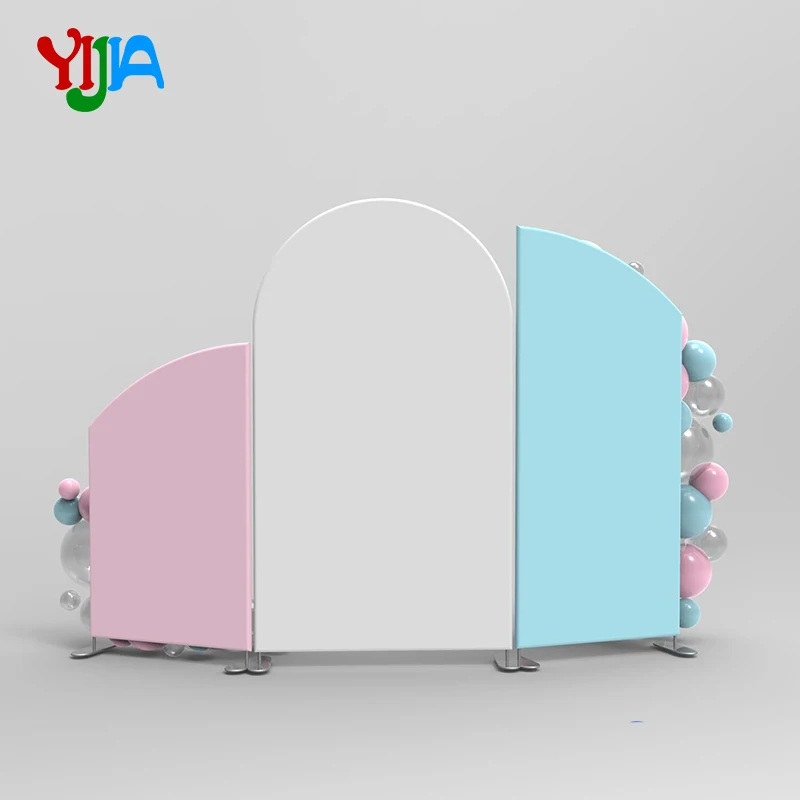 Commercial  Baby Pink/Blue  Attractive/ Excellent Combination Arch Pillow Backdrop Stand For Party Wedding Photograph