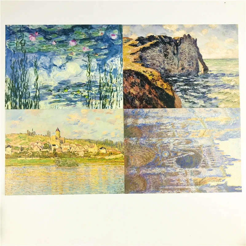 Dreamland Claude Monet Cartão Postal Grande, Presente de Aniversário, Cartão de Mensagem, 12 Folhas por Conjunto