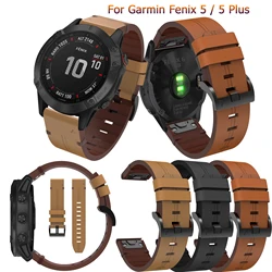 New Classic luxury Leather wristWatch Strap Easy fit quick Link Bracelet Belt 22MM For Garmin Fenix 5 Smart Watch band wristband