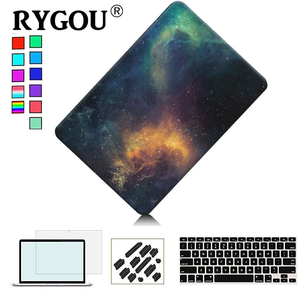 Print Laptop Case for MacBook Air Pro Retina 11.6 12 13.3 15.4 inches for New Mac Book 13 15 with Touch Bar +Keyboard Cover+Gift