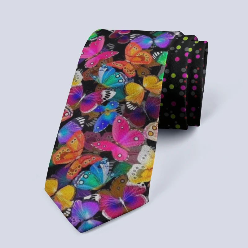 Cravates à la mode pour hommes 8cm, cravate en Polyester imprimée Harajuku, accessoires de chemise de mariage 8S-LD49