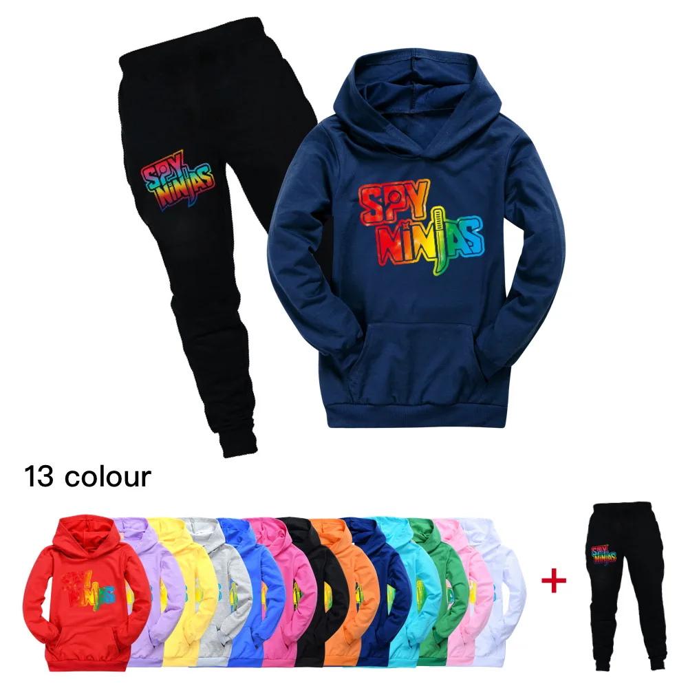 

SPY NINJA Fall Kids Suit Girls Pullover Boys Christmas Sweater Long Sleeves Casual Children Sportswear Suits Hoodies Pants 2Pcs