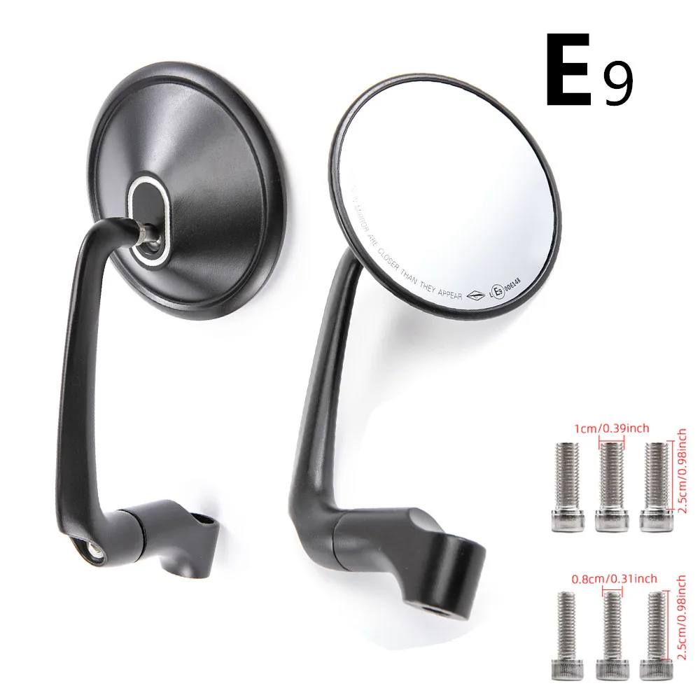 E-marked Motorcycle Mirrors Universal 8mm10mm Motorcycle Rear View Side Mirrors for Harley For Aprilia Kawasaki Honda Suzuki