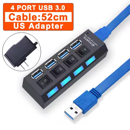 USB Hub 3.0 Hub USB 3 USB 2.0 Multi USB Splitter Power Adapter 4/7 Port Multiple Expander 2.0 with Switch for PC Accessories - Image 14