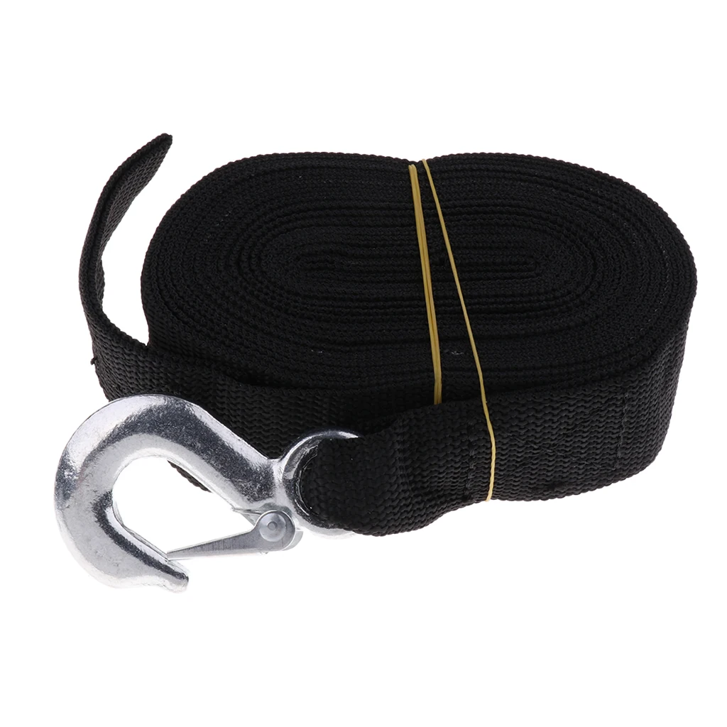 1 Piece 7m Boat Winch Trailer Webbings Nylon Straps with Heavy Duty Hook