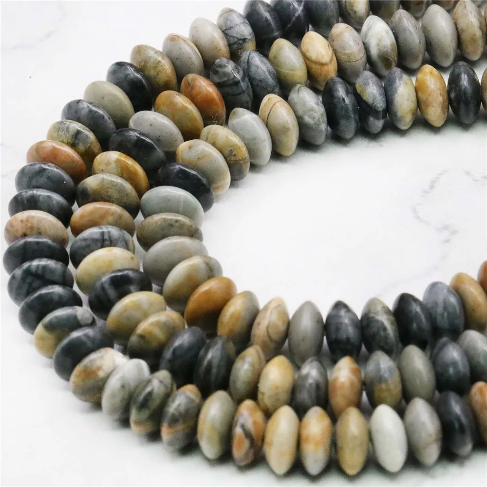 

5X8mm Multicolor Abacus Picasso Jaspers Loose Beads DIY Onyx Natural Stone Women Girl Hand Made Fashion Jewelry Making Design