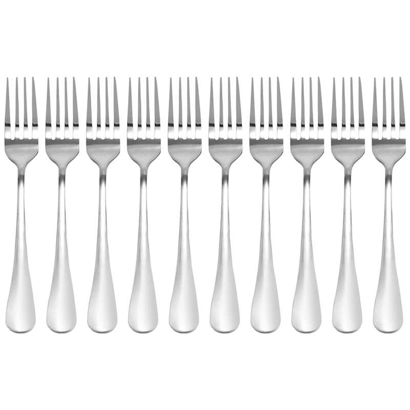 

10 PCS Fork Table Stainless Steel Steak Fork Forks Cutlery Dinner Table, Fruit Salad, Steak-18.5cm Total Length