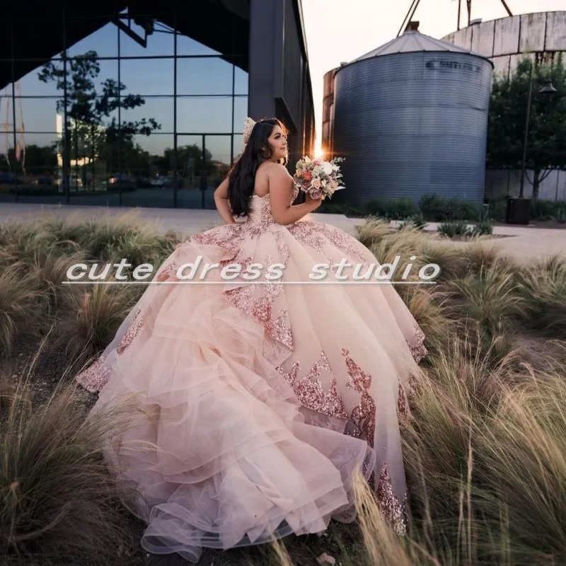 Vestidos de Quinceañera de talla grande con mangas largas desmontables, vestido de baile de Organza, dulce mexicano, 15 años