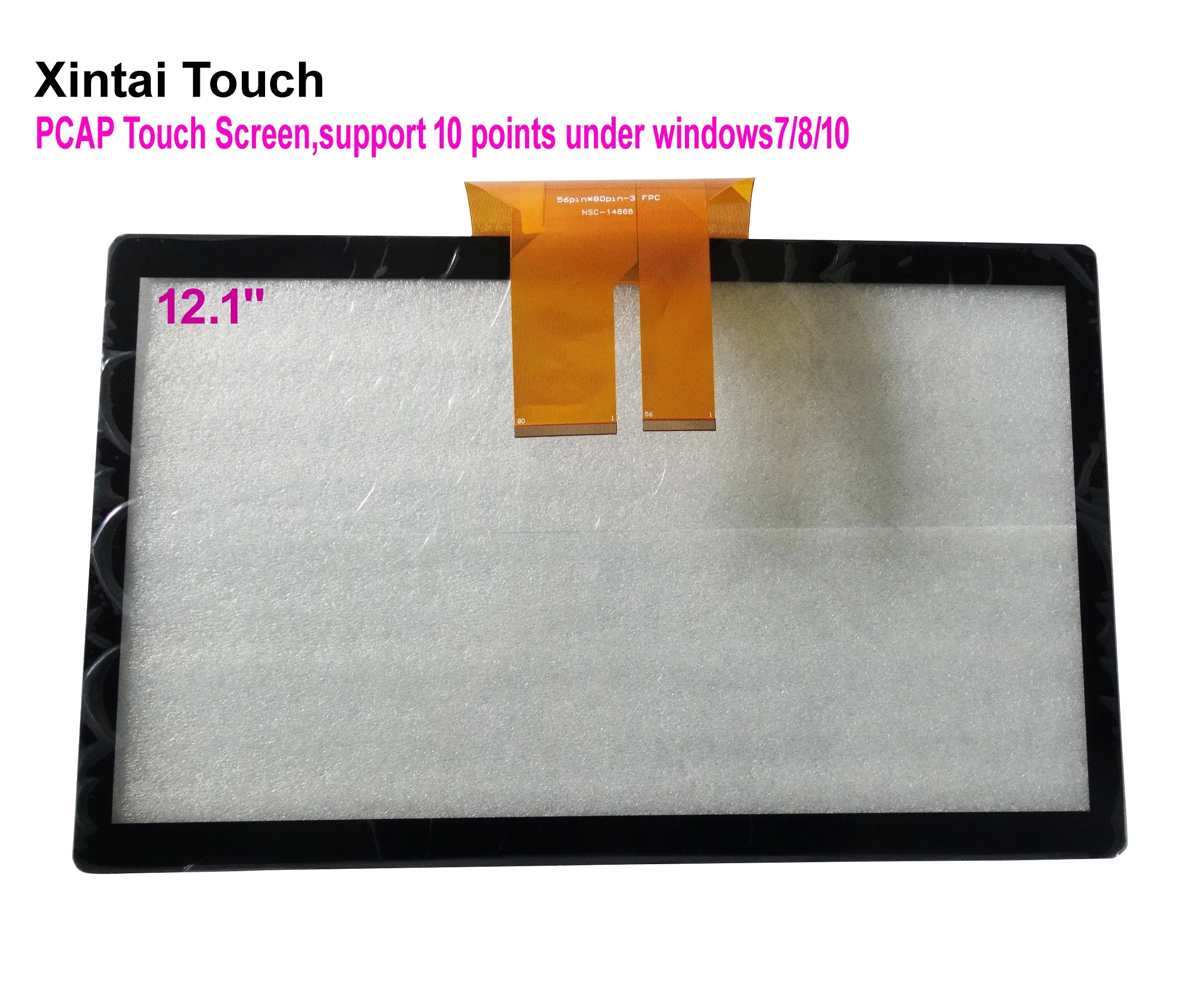 Driver free 12.1 inch Projected Cpacitive touch screen USB PCAP touch panel overlay kit with multi 10 points touch for kiosk