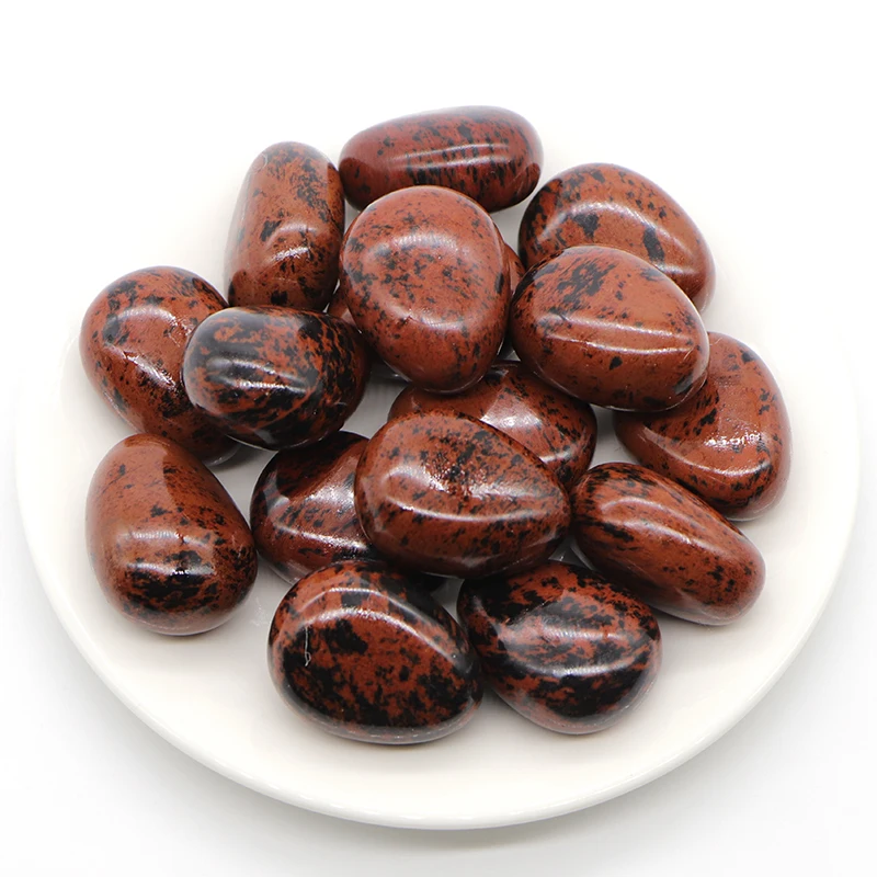 

Natural Red Mahogany Obsidian Round Quartz Ore Gravel Crystals Specime Healing Tumbled Stone Gemstones Home Aquarium Decoration