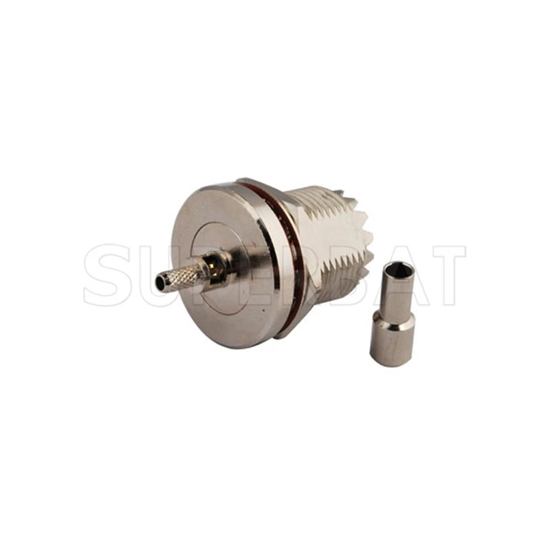 Superbat UHF Crimp Female Straight Bulkhead RF Coaxial Connectors for RG174 RG178 RG316 LMR100 Cable-British Version