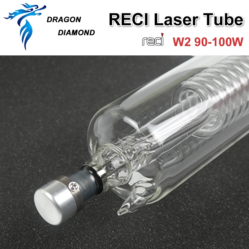 Original Reci W2 100W Co2 Laser Tube Dia.80mm Length 1200mm Wooden Box Packing For Co2 Laser Engraver Cutting Machine S2 Z2