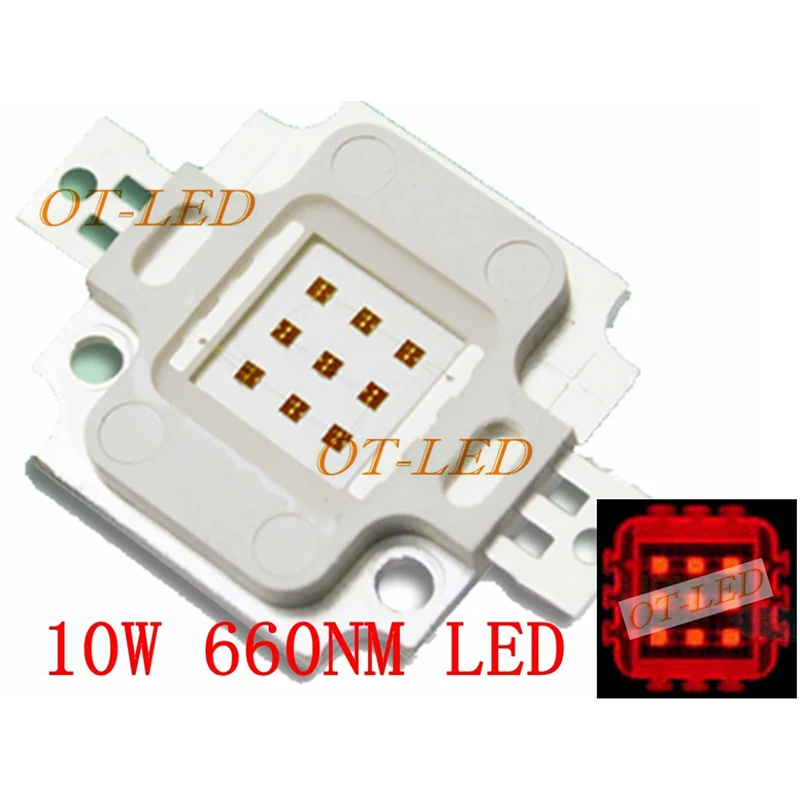5PCS/lot 10W  Royal Blue 450nm LED Deep Red Color 660NM  High Power LED Lamp Light For Plant Grow Aquarium