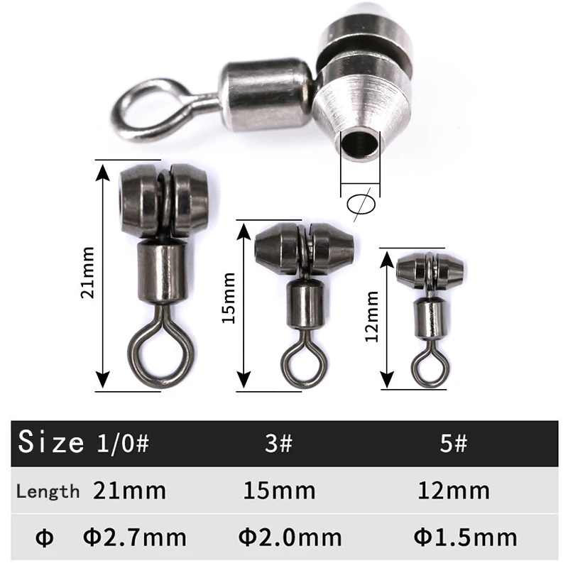 10pcs Fishing Swivel 3 way Swivel Stainless Steel Fishing Connector Swivel Hook for Feeder Carp Fishing Tackle Accessories Tool