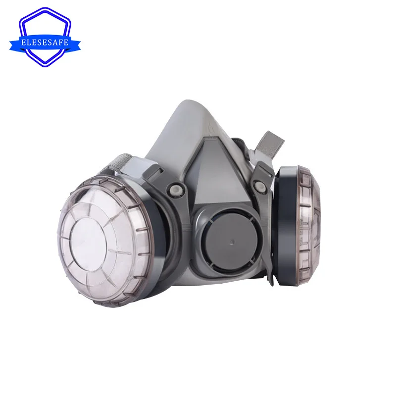 

6200 Half Face Dust Dual Filters Mask Respirator With Work Safety Glasses For Carpenter Polishing Daily Haze Safety Protection