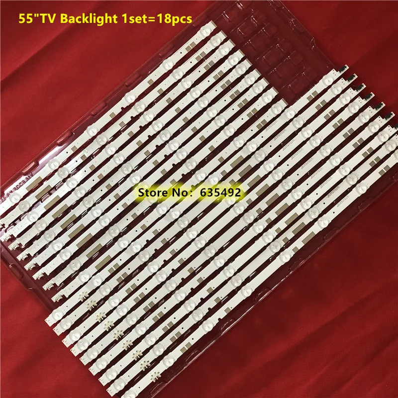 

18pcs/set LED strip 14lamp For Sam sung 55" TV UN55JS700DF UE55JU6800 V5DR_550SCA_R0 V5DR_550SCB_R0 BN96-38482A BN96-38481