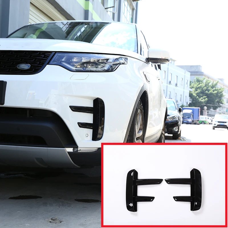 Car Accessories Front Fog Lamp Air Grille Trim Decoration For Land Rover Discovery 5 LR5 2017 L462 Plastic Piano Black 2 Pcs