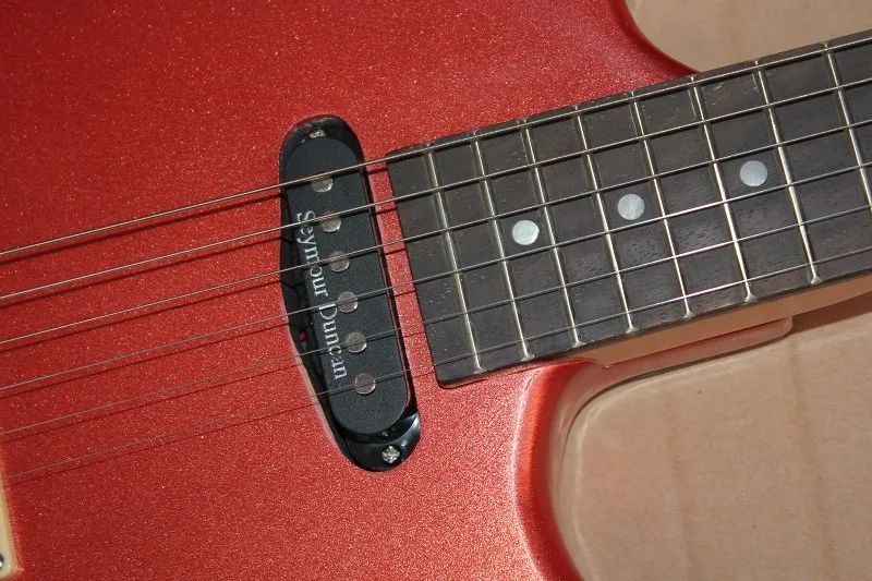 Metal Red electric guitar,HS pickups,fixed bridge, strings through body,chrome buttons,red sliver guitar