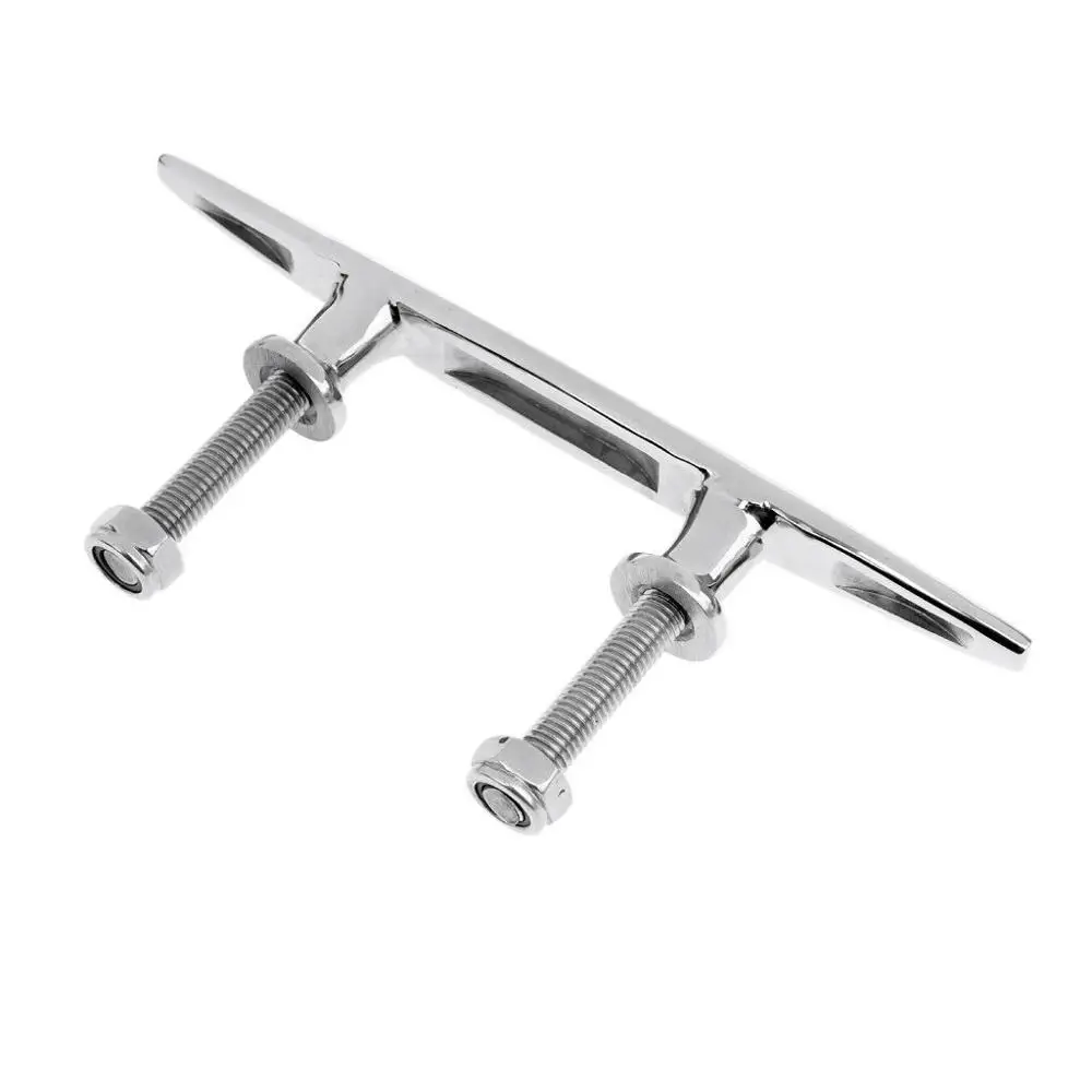 ISURE MARINE 1Pcs Boat 316 Stainless Steel 6/8 \'\'Polished Stud Mount Cleats