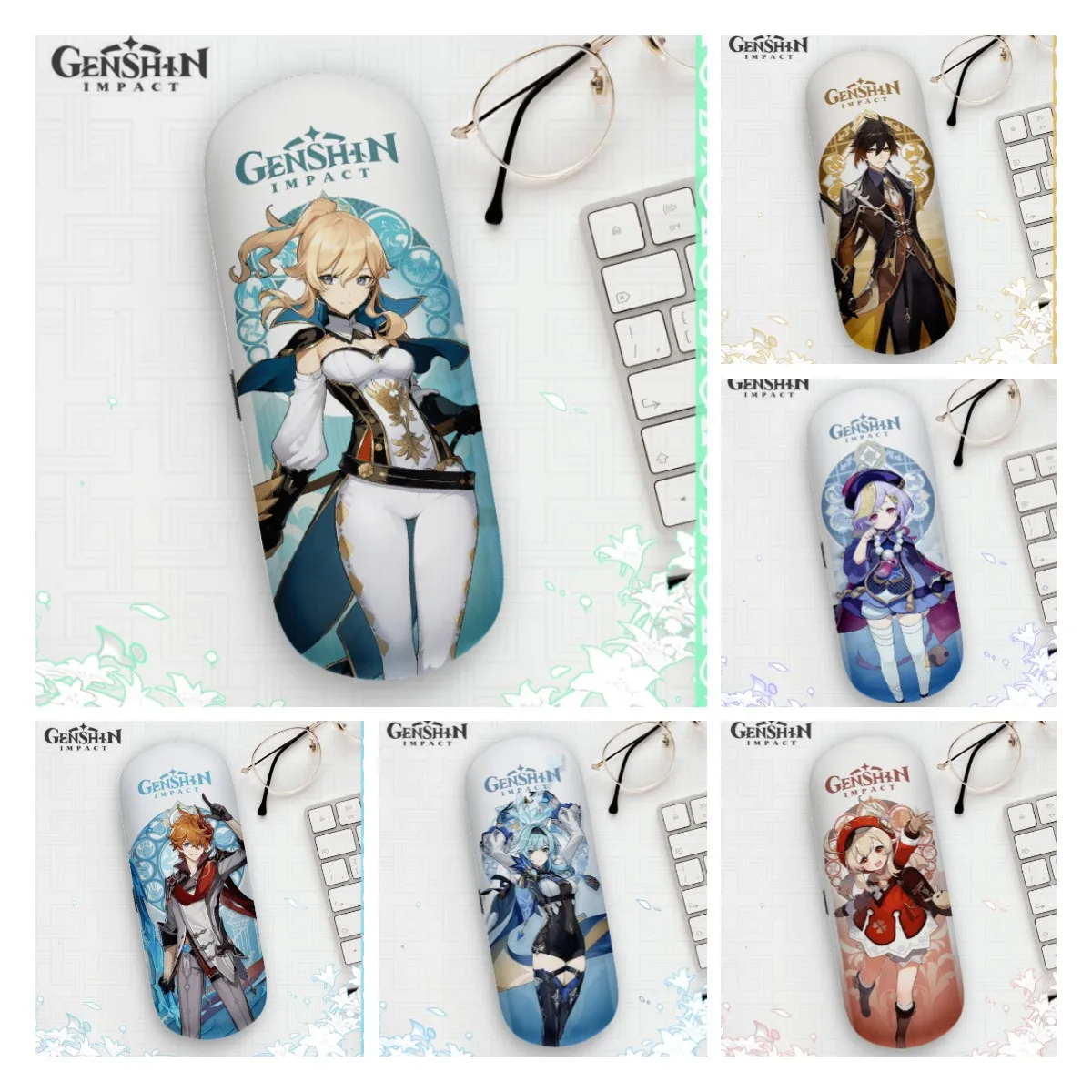 Anime game Genshin lmpact Cosplay glasses case adult children myopia glasses cartoon Pu storage box