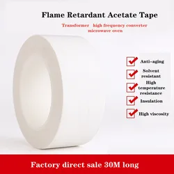 White Adhesive Insulation Acetate Cloth Tape for PC, Motor Wire Wrap fixed High Temperature Insulation Adhesive Retardant Tape