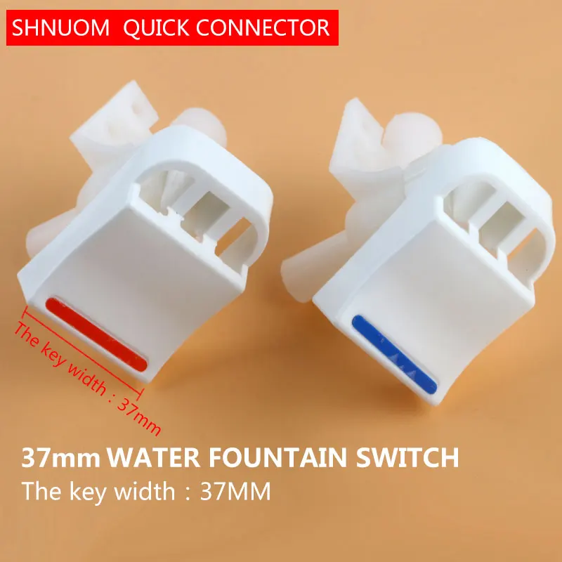 A Pair Water Dispenser Accessories Faucet Switch Hot And Cold Water Mouth Piano Key Press Type Horizontal Plate Fixed Width 37mm