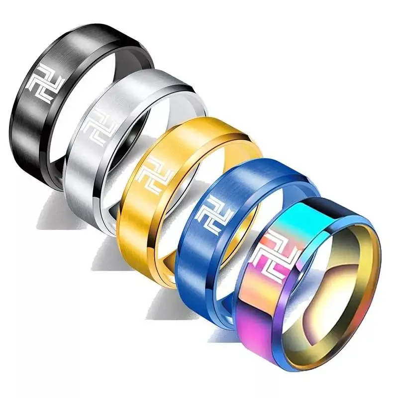 Bxzyrt 8mm Anime Tokyo Avengers Logo Metal Stainless Steel Rings For Women Men Wedding Engagement Ring Jewelry Gifts For Fans