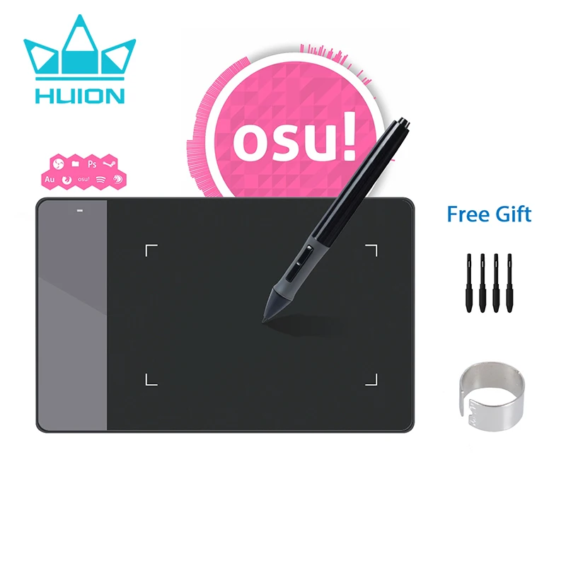 HUION 420 Tablet graficzny OSU Gaming pióro cyfrowe Tablet do rysowania 4x2.23 Cal podpis Pad początkujący dzieci prezent