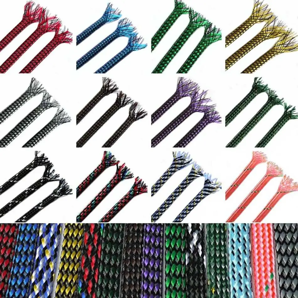 4mm / 8mm / 12mm PET and PP cotton yarn braided cable sheath Multiple color blending options