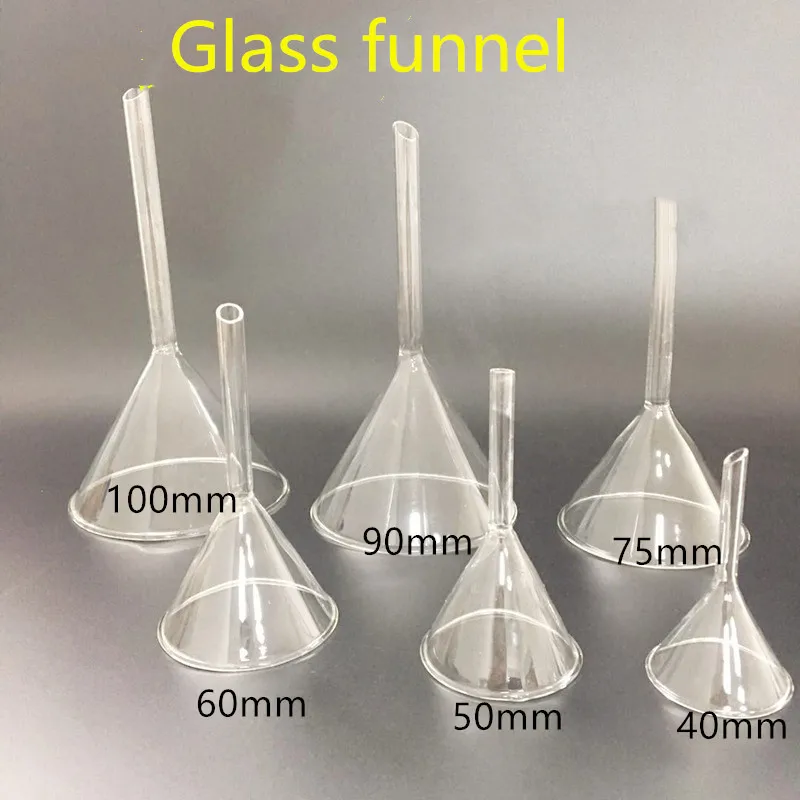 

2 шт./компл. Стекло Треугольники Воронка высокое качество из высокачественного боросиликатного сепаратор Воронка 30 мм/40 мм/50 мм/75 мм