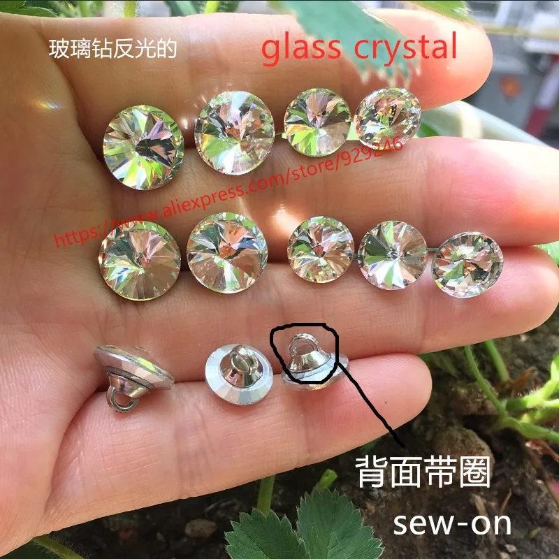 small round glass crystal button for shirt dress decoration 10mm 12mm 8mm tiny decorative rhinestone button for garments