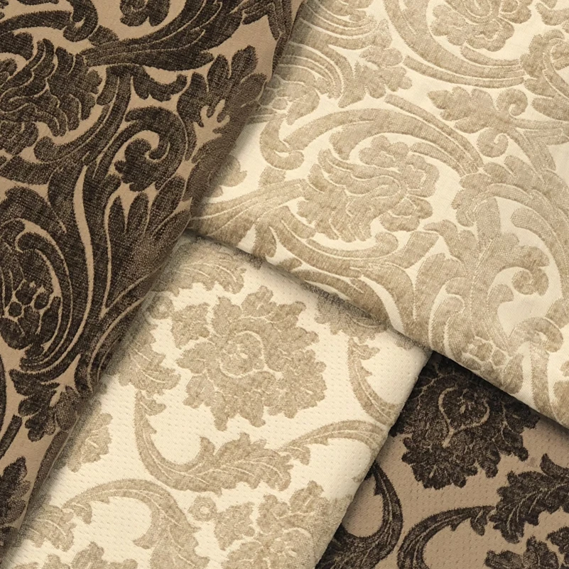 High Quality European Style Jacquard Chenille Velvet Fabric Home Decoration Accessories Upholstery Textile