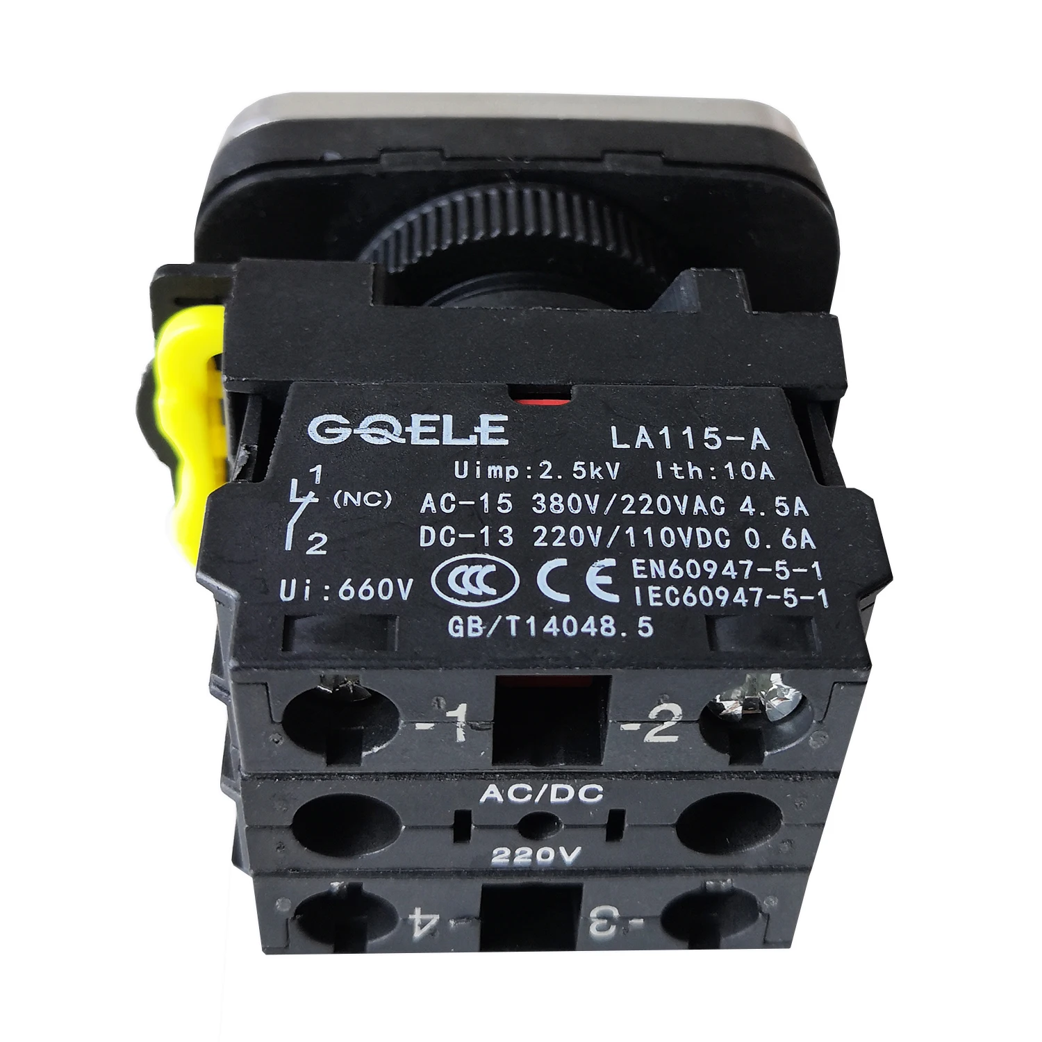 LA115-A5-11RD1 Impermeabile 1NO LB 1NC 220V M22 Interruttore a pulsante illuminato momentaneo a pulsante per armadio di controllo della pompa