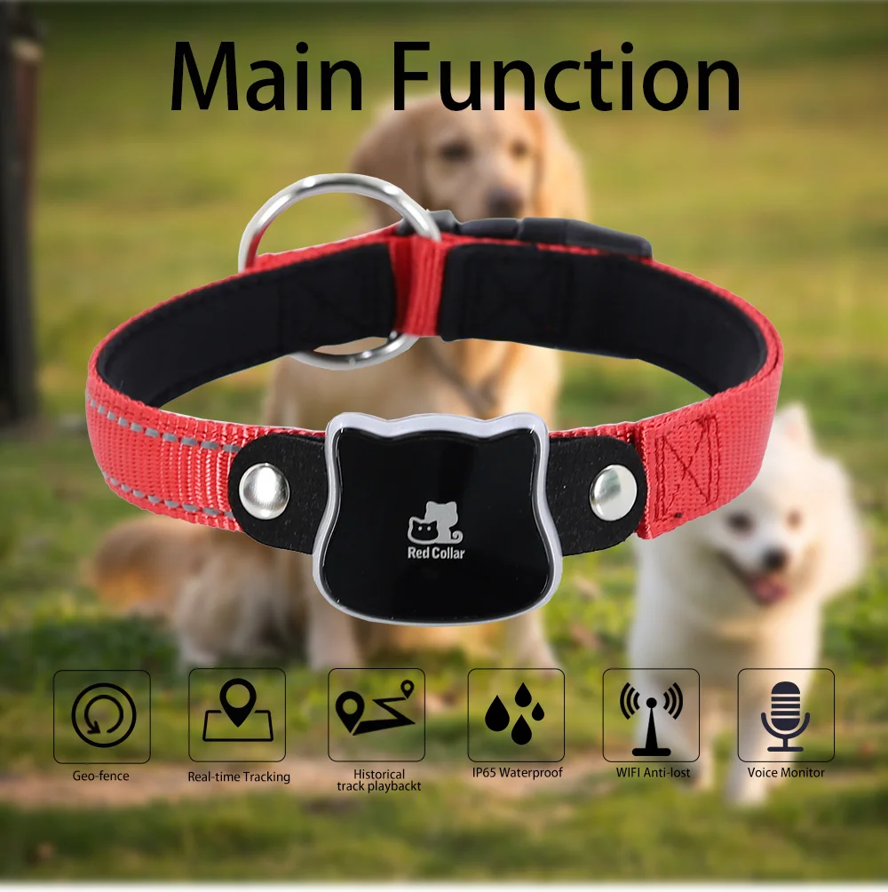 New Design Pet GPS Tracker Waterproof IP65 Geo-fence Google Track GPS For Cat Collar Mini Dog GPS Locator PK TK909