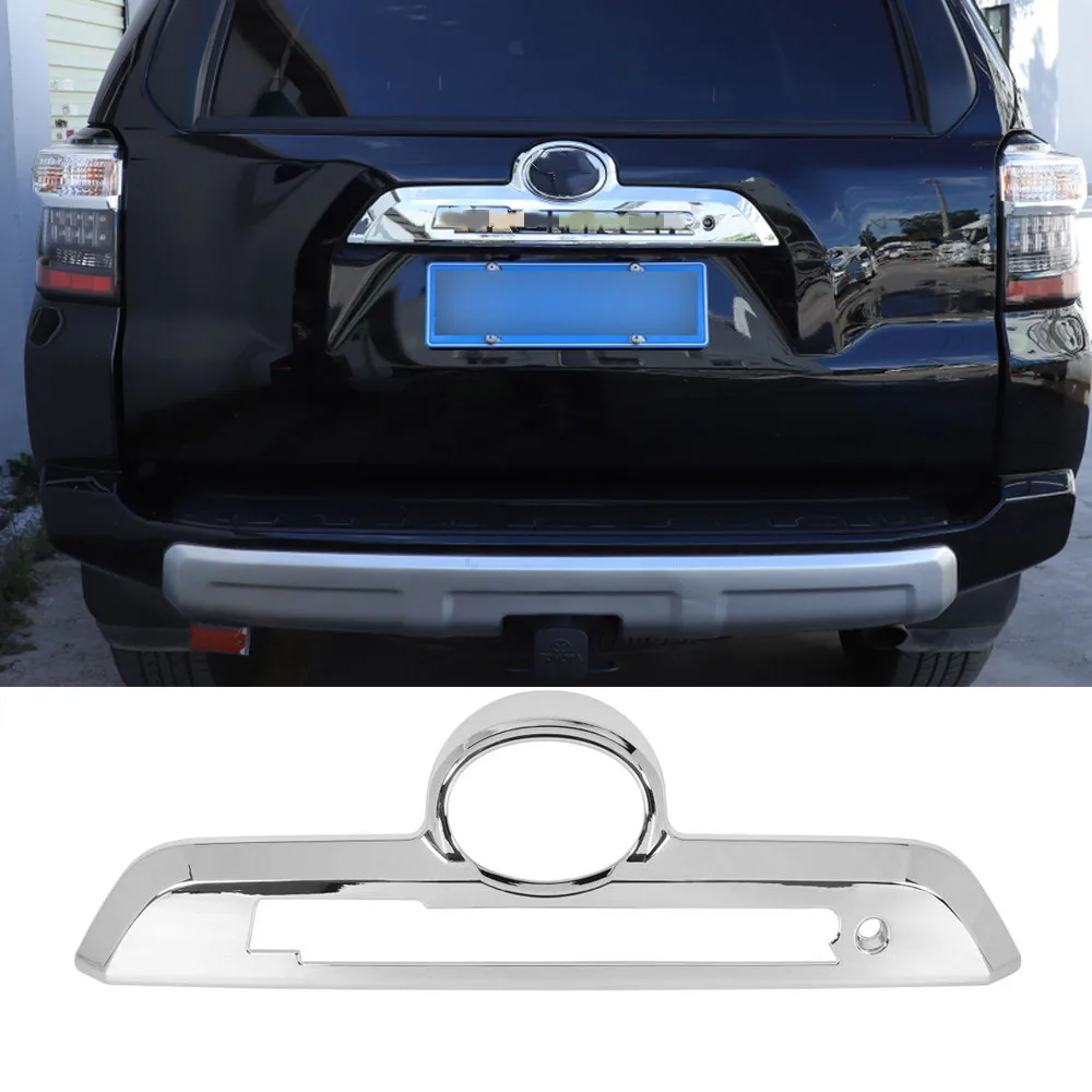 Car Rear Logo Trunk Door Handle Grab Decoration Trim For Toyota 4Runner 2010 Up Exterior Chrome Styling Molding