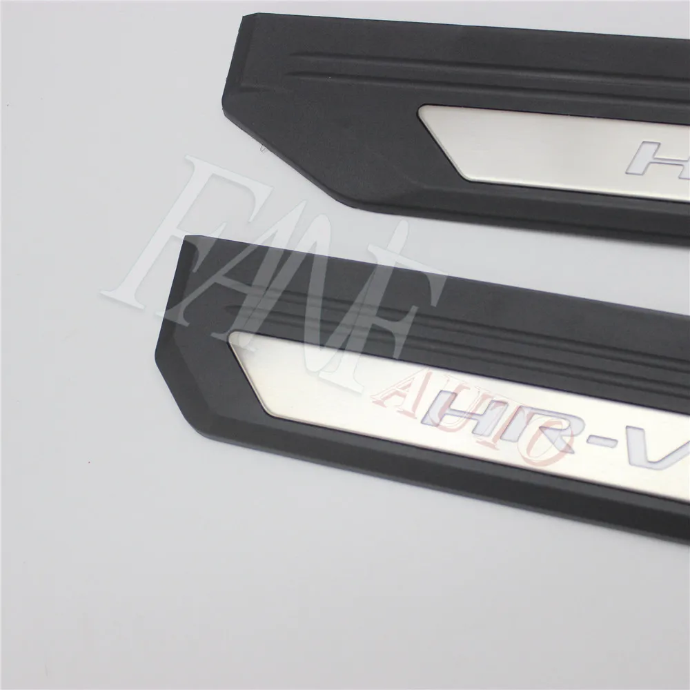 Car Styling Stainless Steel Led Door Sill Scuff Plate Guard Sills Protector Trim For Honda HRV HR-V 2015-2020