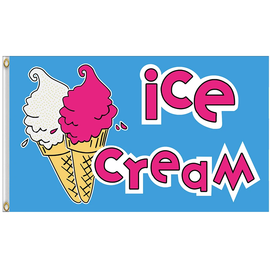 Ice Cream Flag Banner Advertising Flag Store Shop Sign 3x5ft 150x90cm Printed Polyester Custom Flag