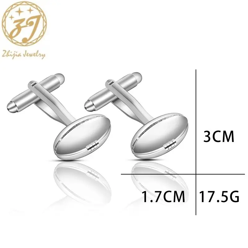 Zhijia jewelry accessories men's fashion cufflinks silver color copper alloy men's cuff links party gifts