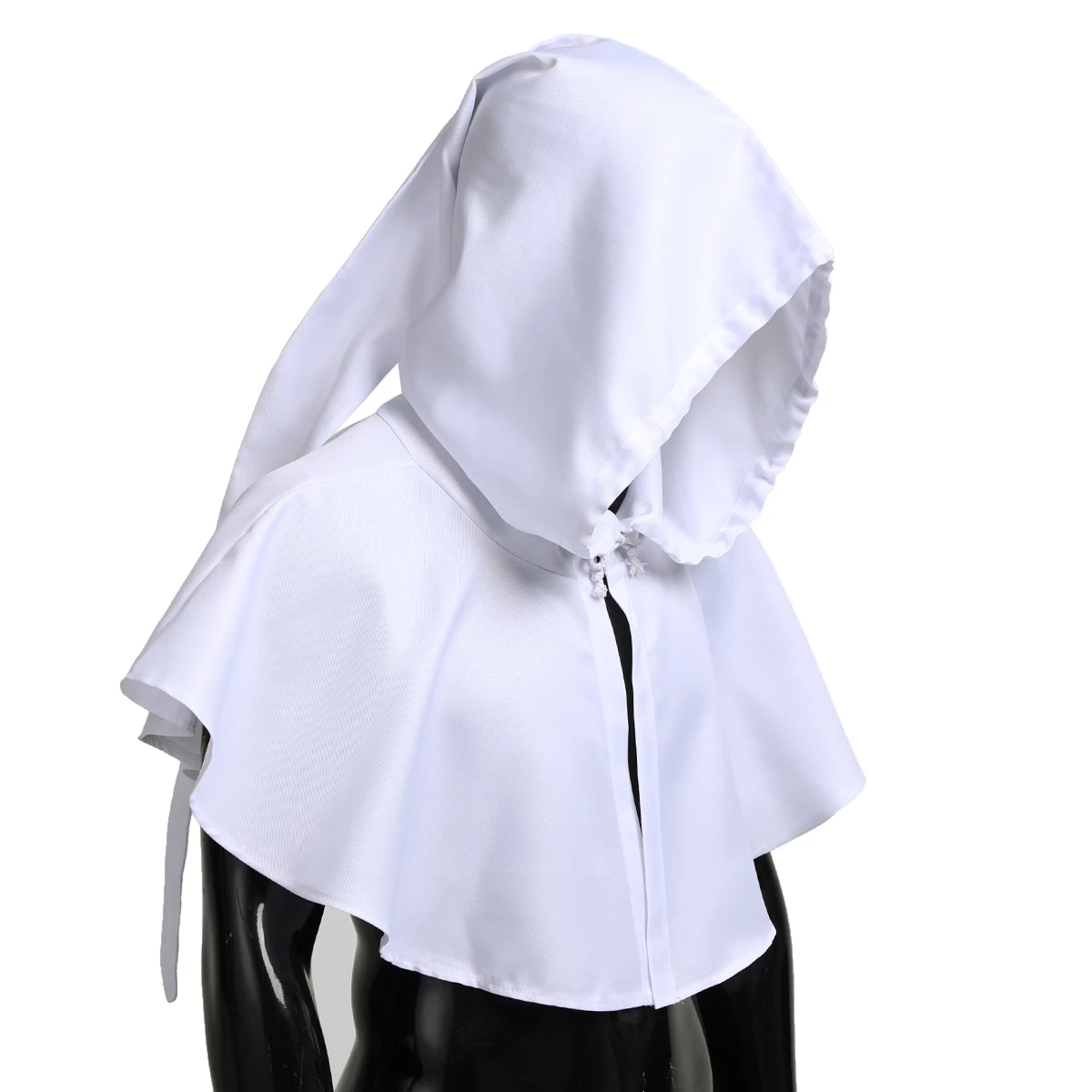 Adult Medieval Costume Hooded Short Cloak Tail Cross Solid Color Halloween Cape Witch Wizard Cosplay Party Props