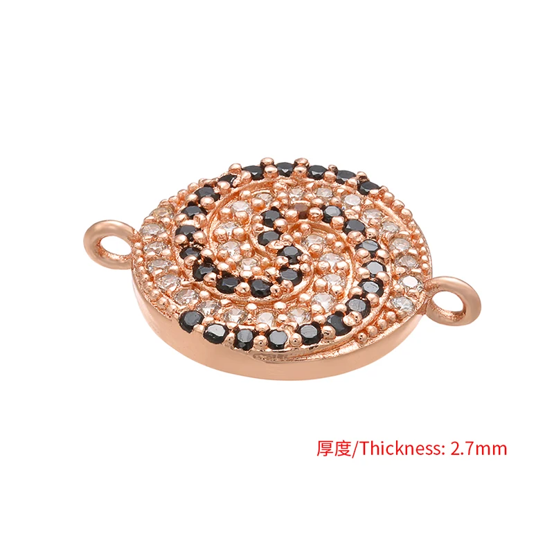 ZHUKOU 13x17mm Lollipop Crystal charms Connector for Women Necklace Bracelet Jewelry Accessories making findings model: VS405
