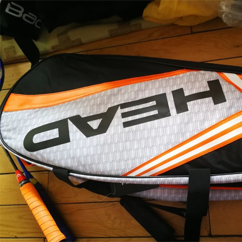 Saco De Raquetes De Tênis De Cabeça, Mochila De Grande Capacidade, Badminton Gymbag, Saco De Raquete De Squash com Sapatos Separados, 3-6 Peças